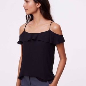 LOFT Spaghetti strap blouse with ruffle sleeves!